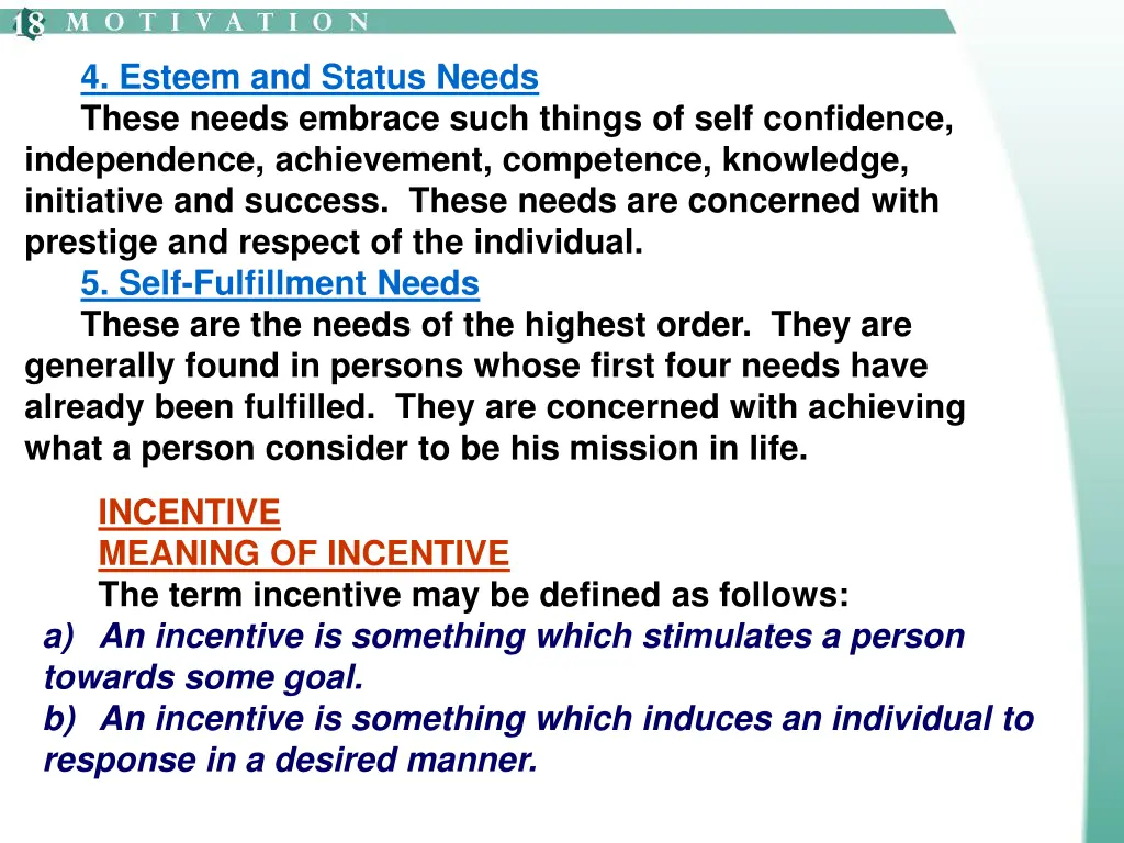4 esteem and status needs these needs embrace