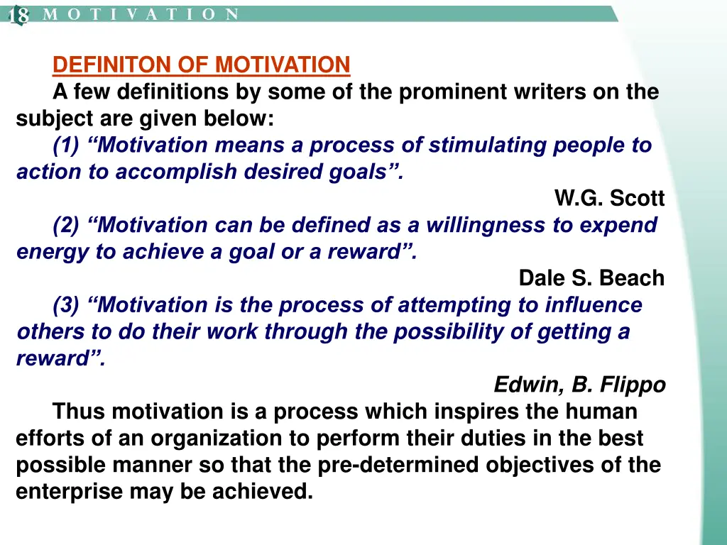 definiton of motivation a few definitions by some