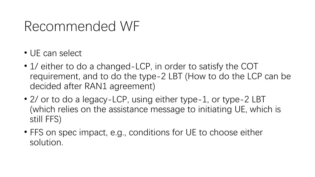 recommended wf