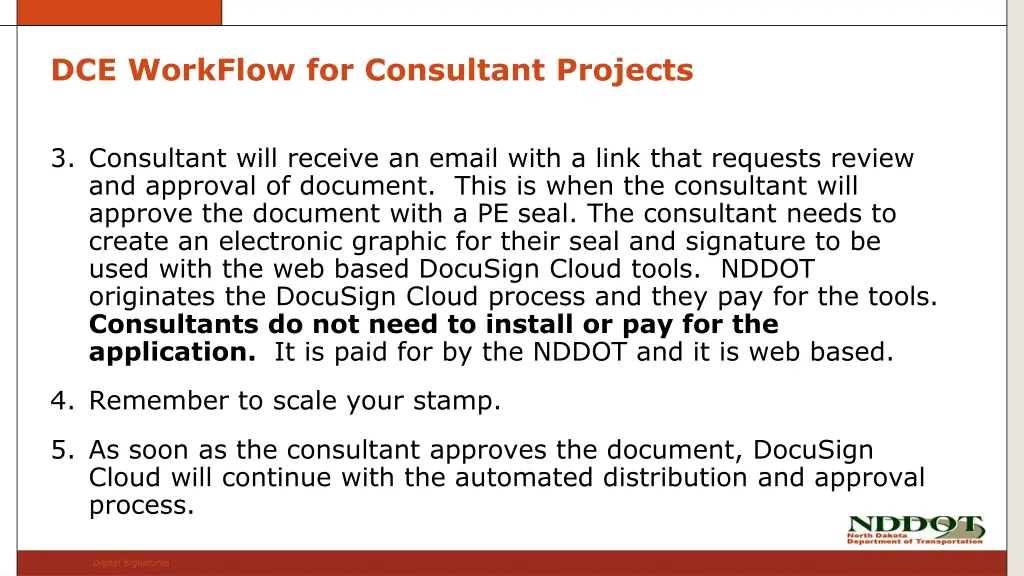 dce workflow for consultant projects
