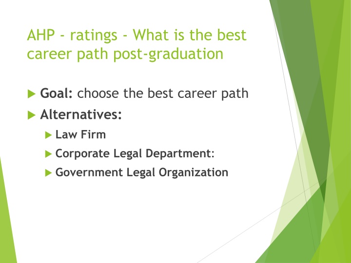 ahp ratings what is the best career path post