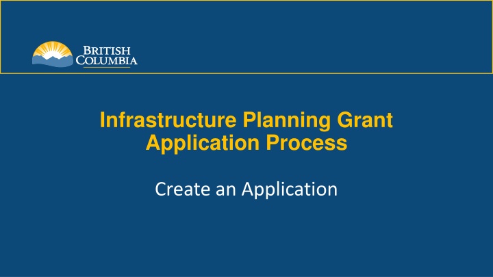 infrastructure planning grant application process