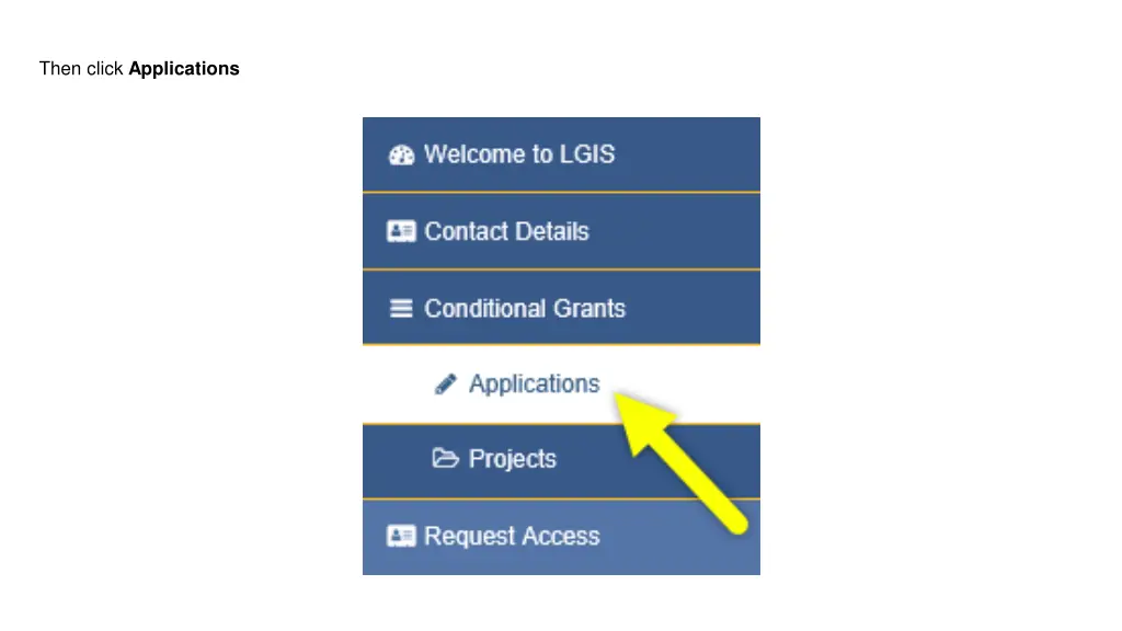 then click applications