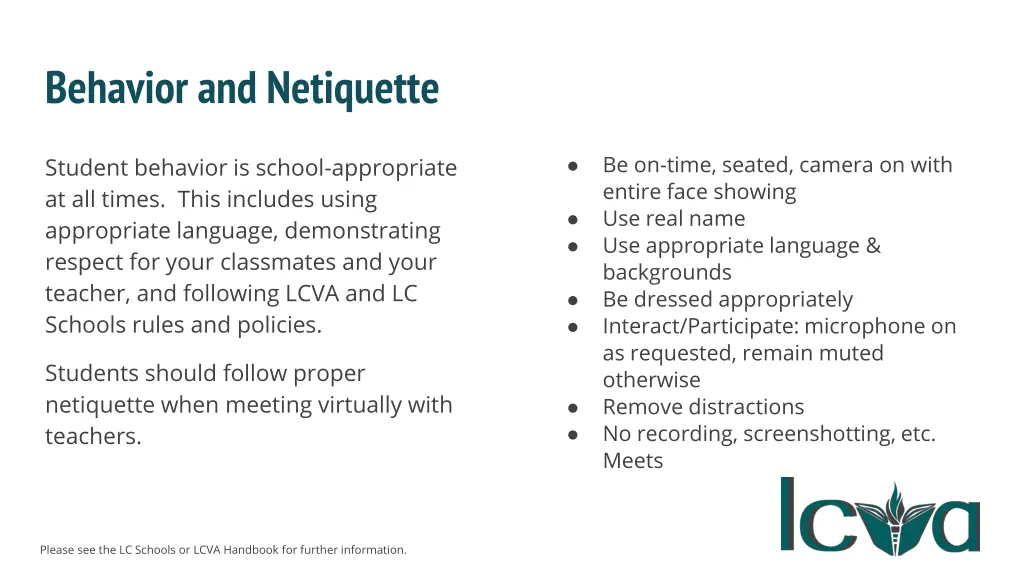behavior and netiquette