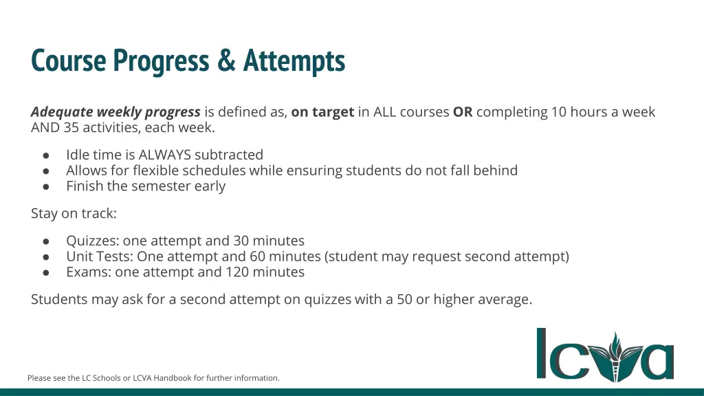 course progress attempts