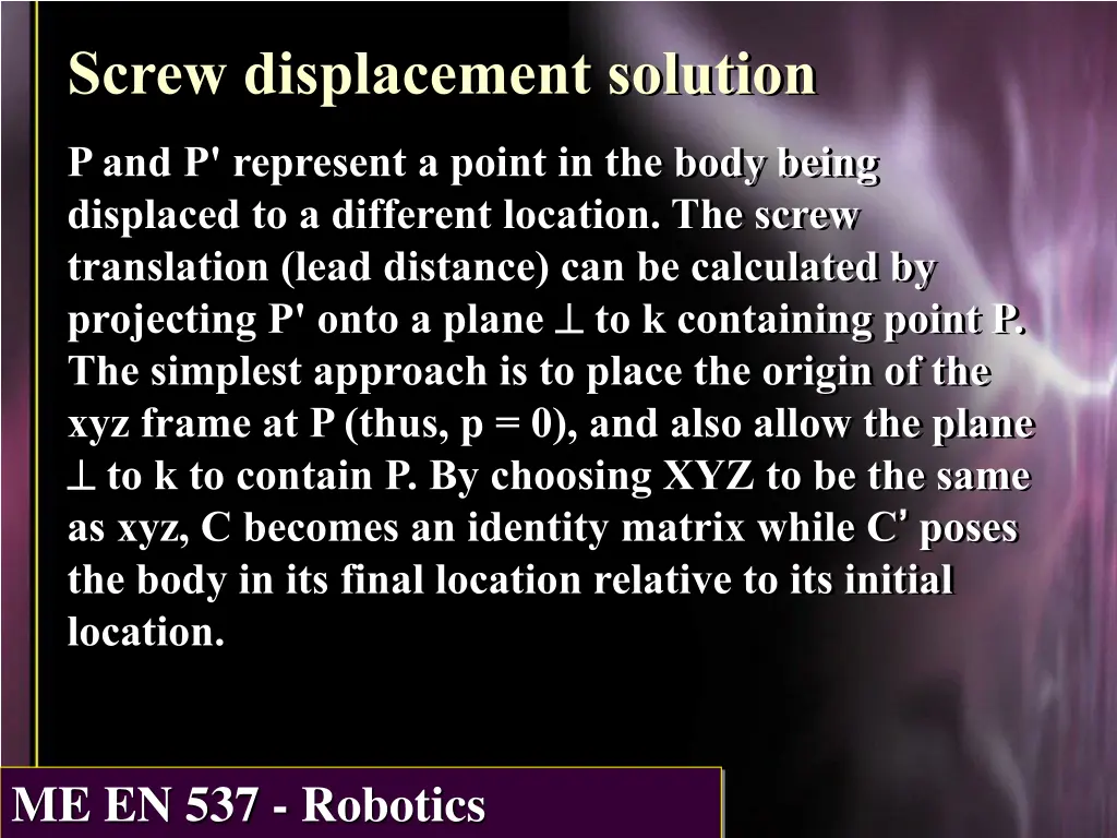 screw displacement solution 1