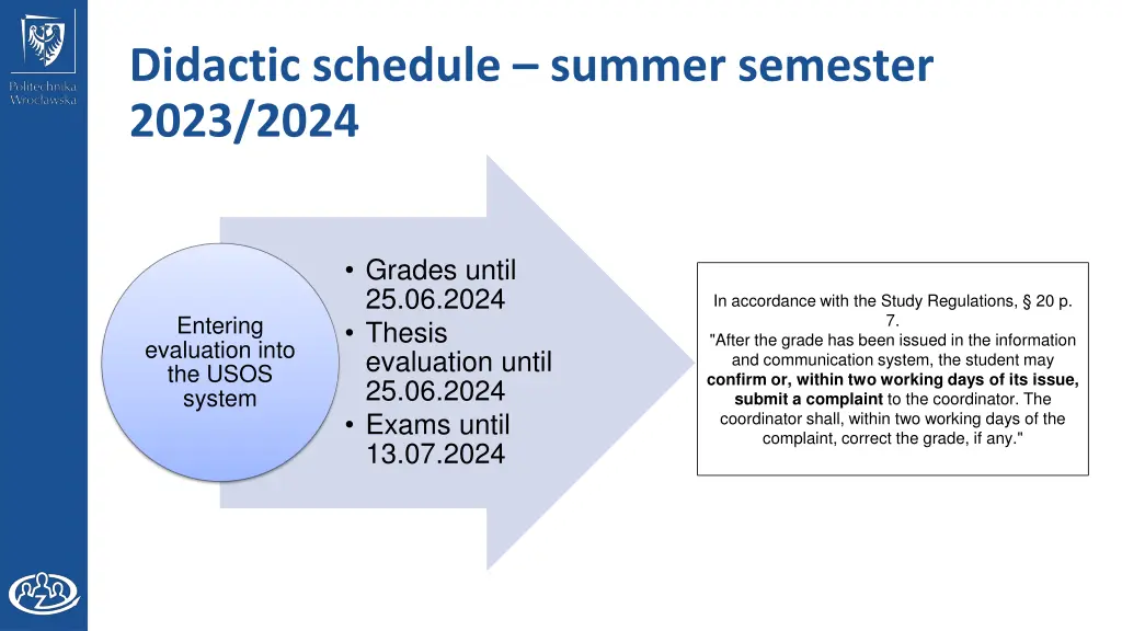 didactic schedule summer semester 2023 2024