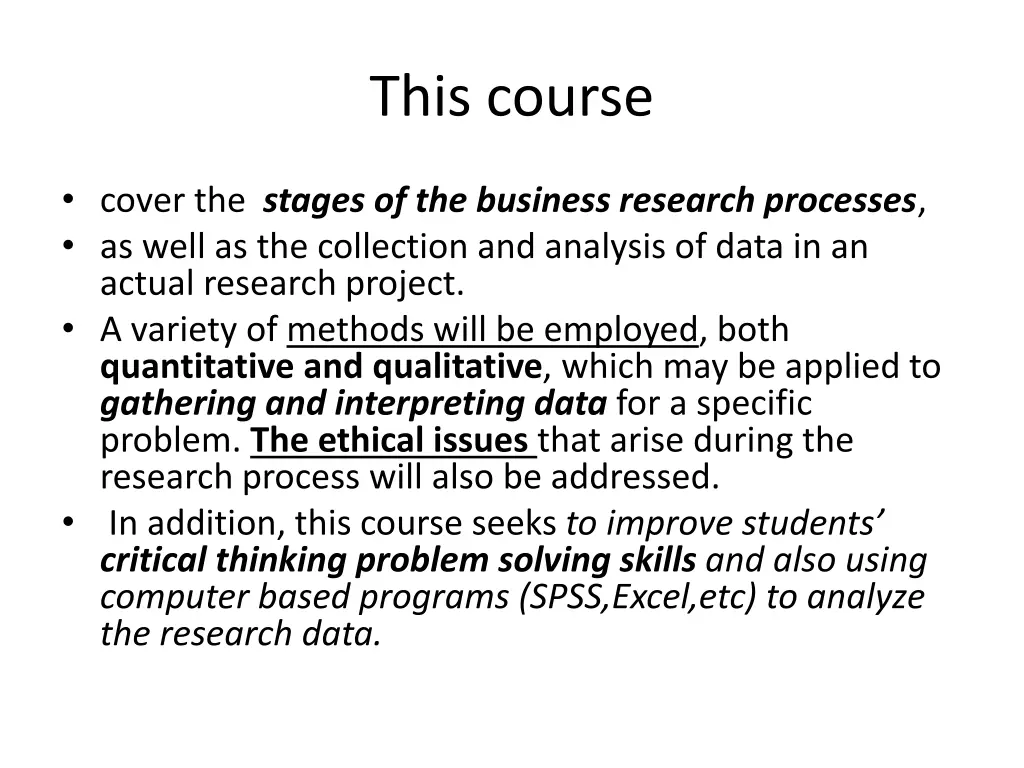 this course