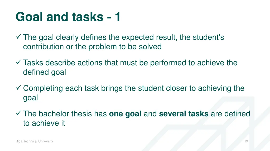 goal and tasks 1