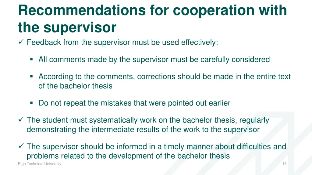 recommendations for cooperation with