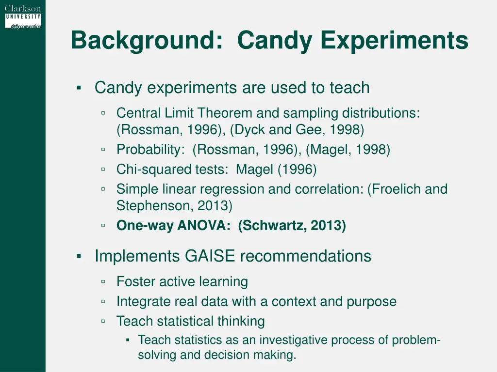 background candy experiments