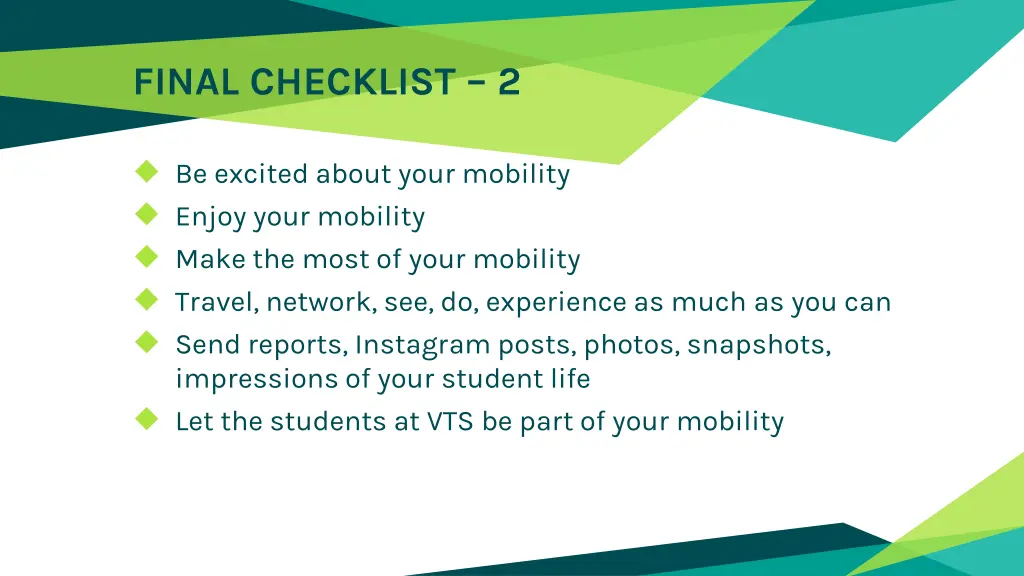 final checklist 2