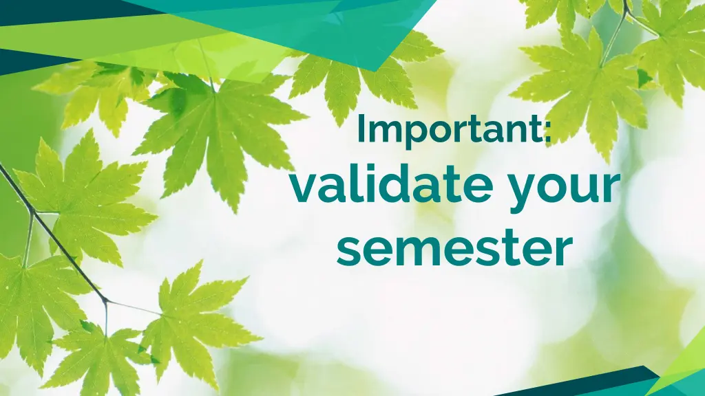 important validate your semester