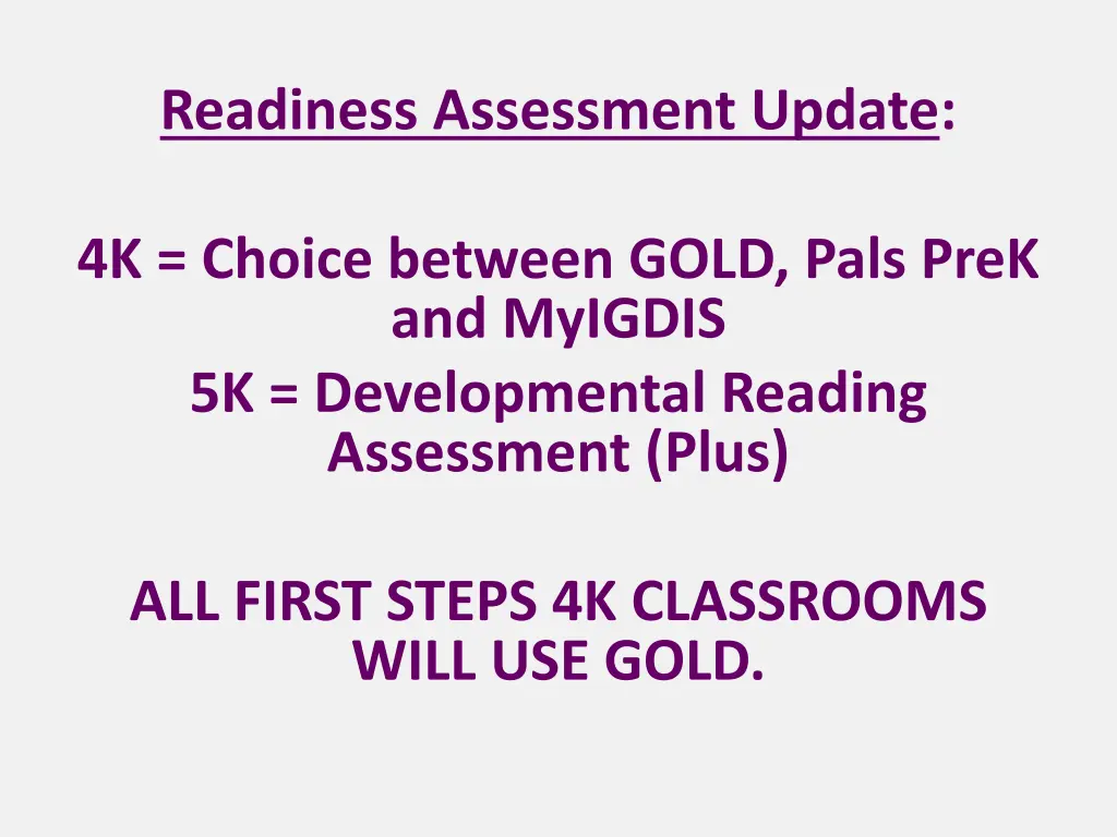 readiness assessment update 1