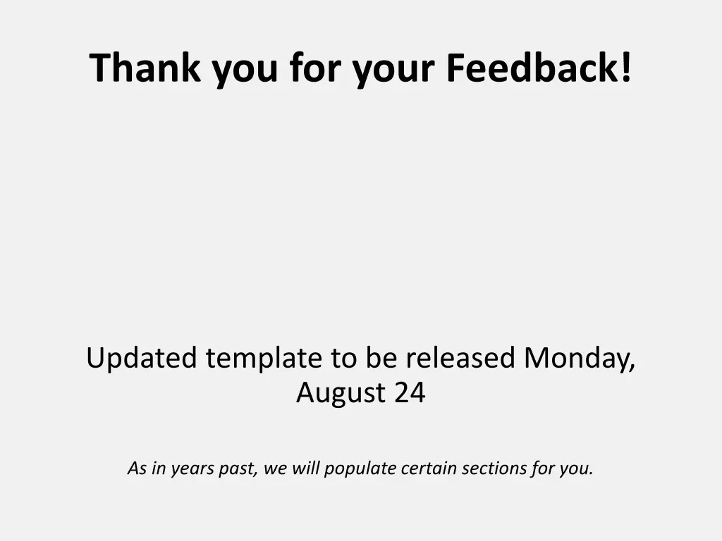 thank you for your feedback