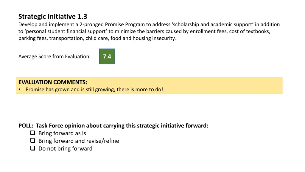 strategic initiative 1 3 develop and implement