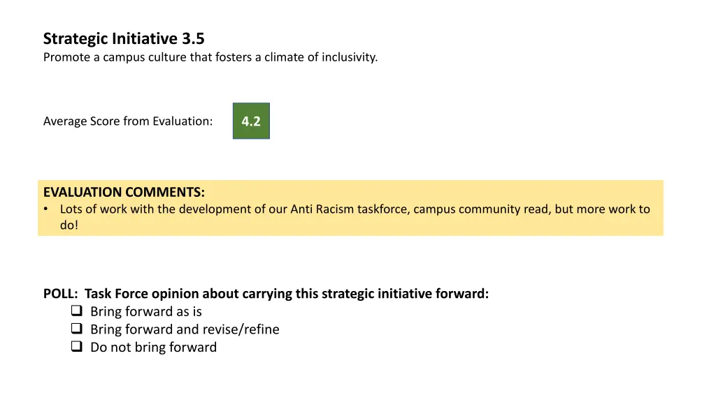 strategic initiative 3 5 promote a campus culture