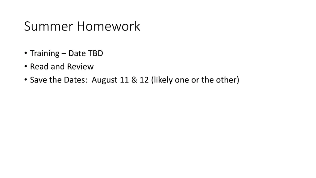 summer homework