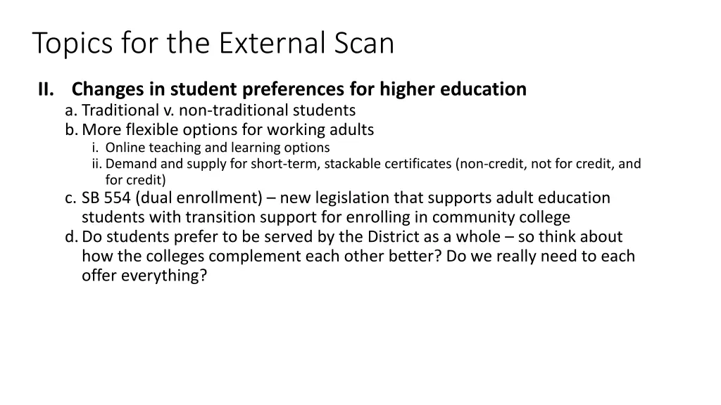 topics for the external scan 1