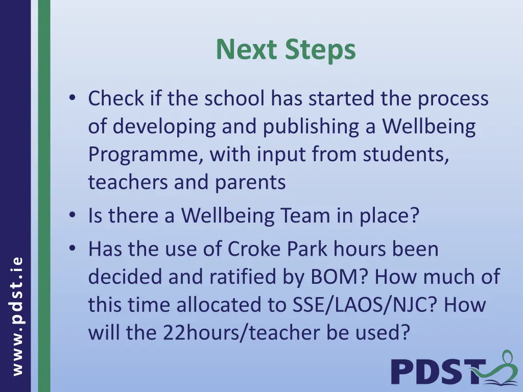 next steps