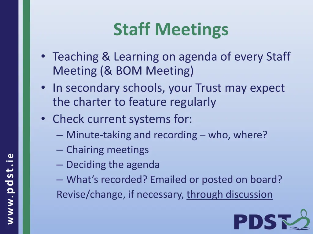 staff meetings