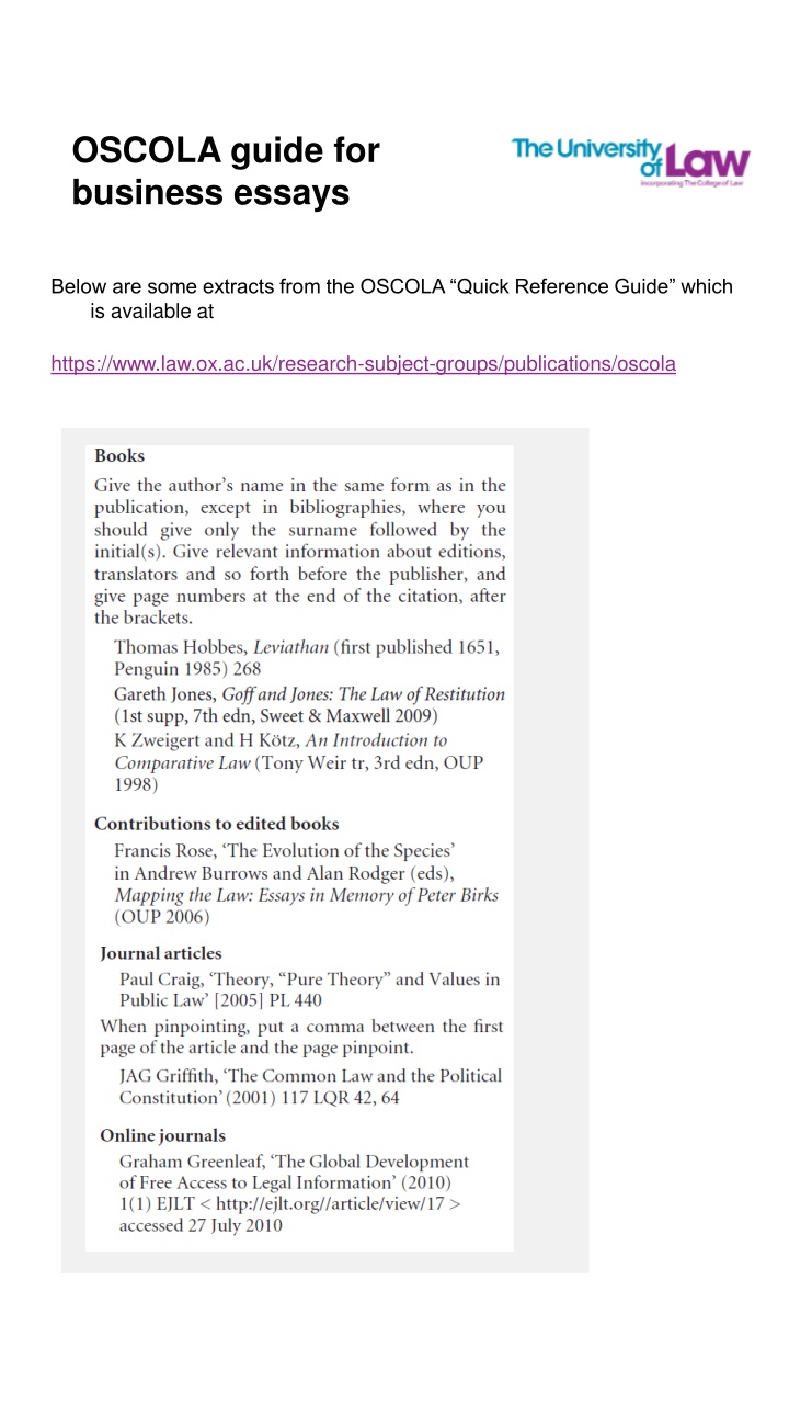oscola guide for business essays