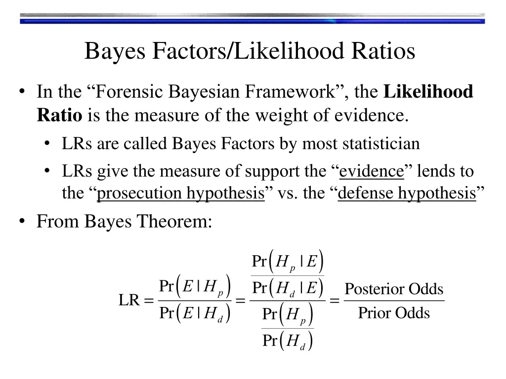 bayes factors likelihood ratios