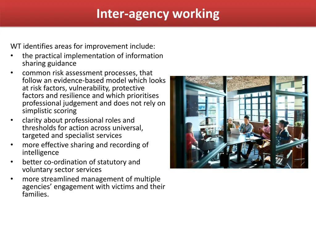 inter agency working