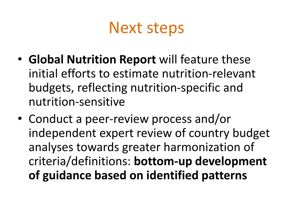 next steps