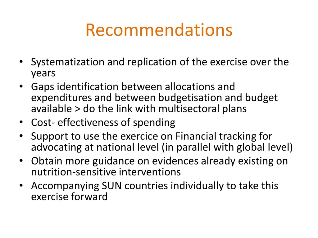 recommendations