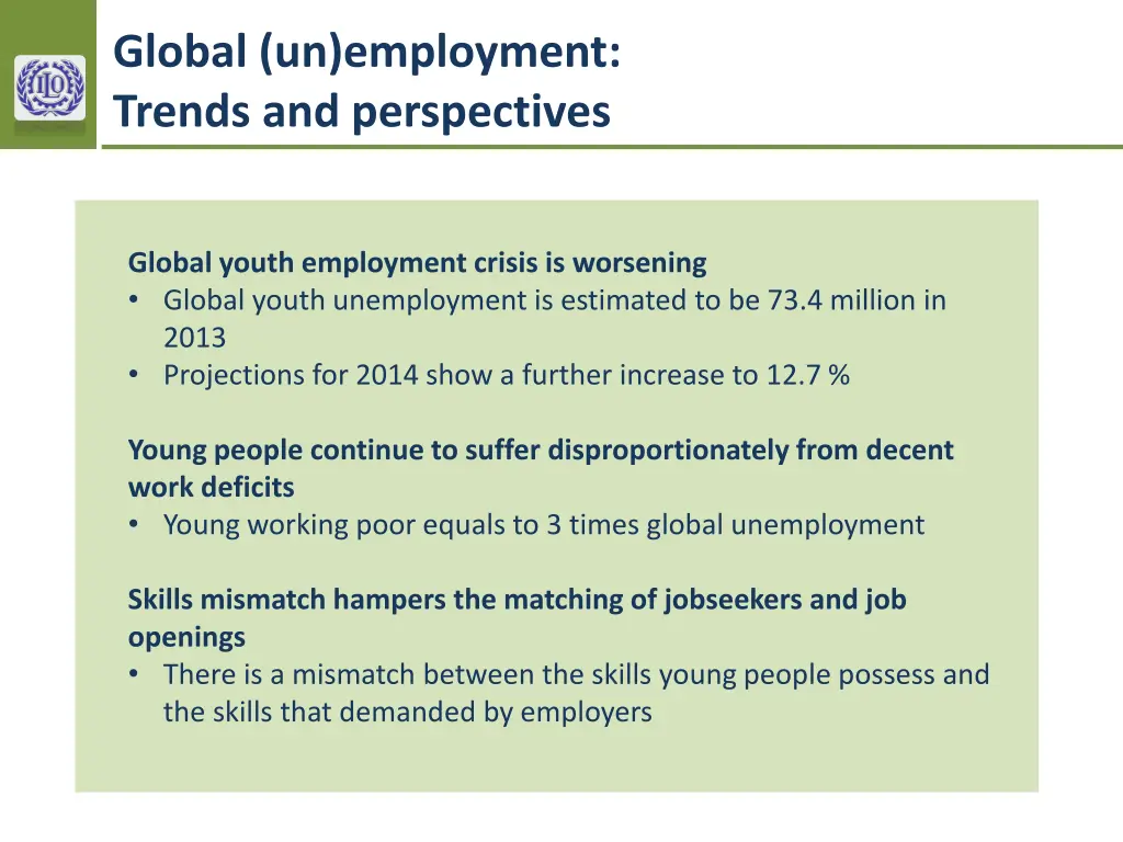 global un employment trends and perspectives