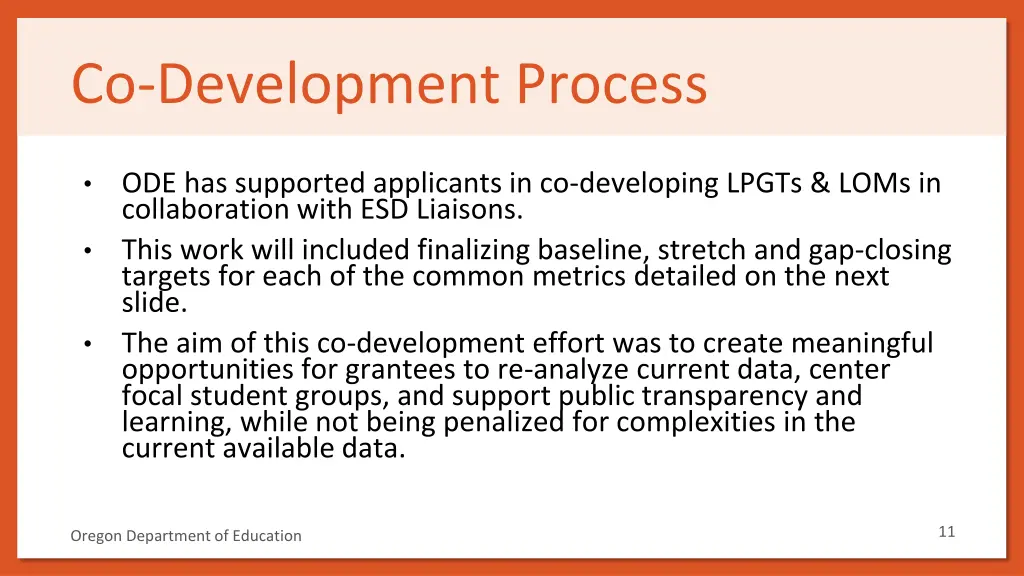 co development process