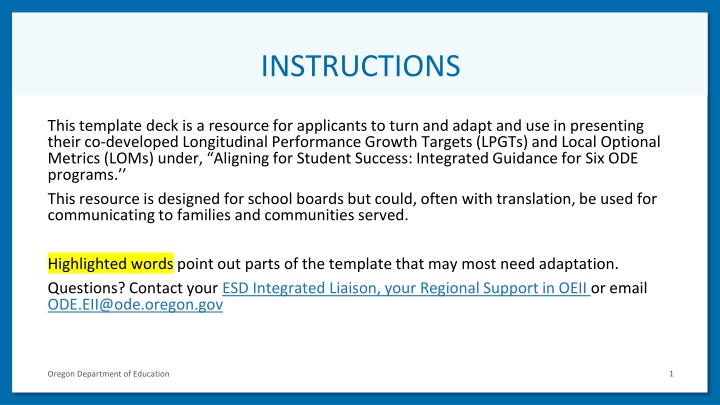 instructions