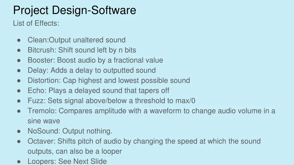 project design software list of effects