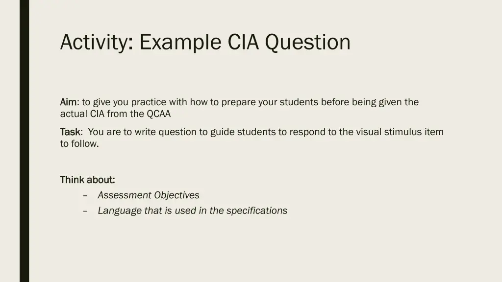 activity example cia question