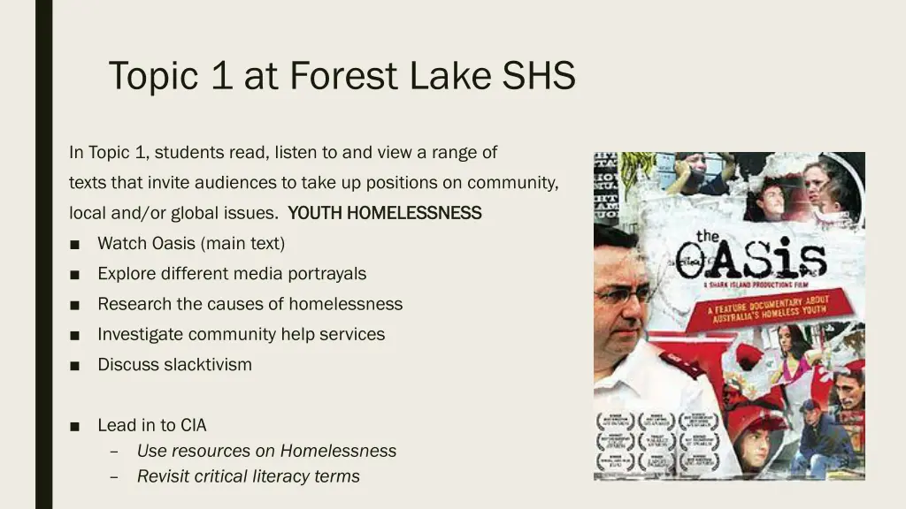 topic 1 at forest lake shs