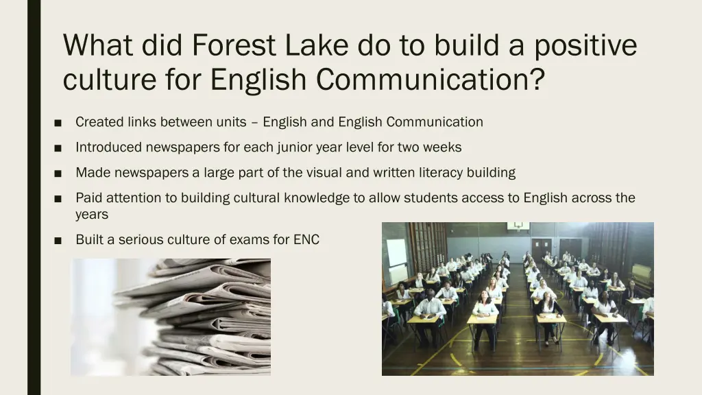 what did forest lake do to build a positive