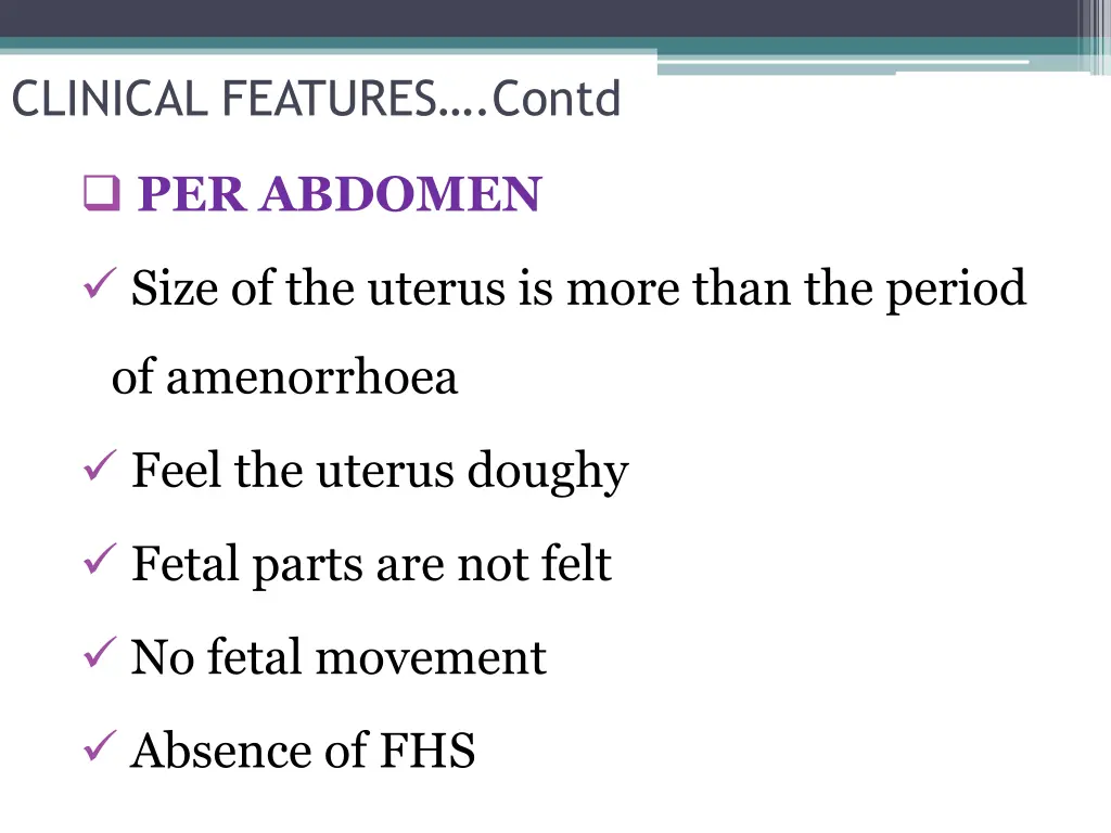 clinical features contd 2