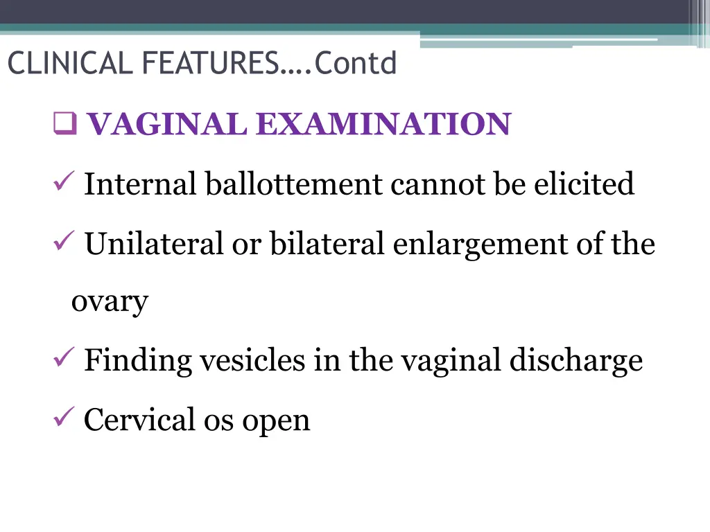 clinical features contd 3