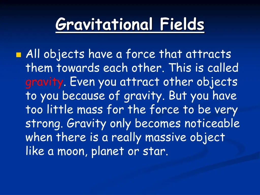 gravitational fields