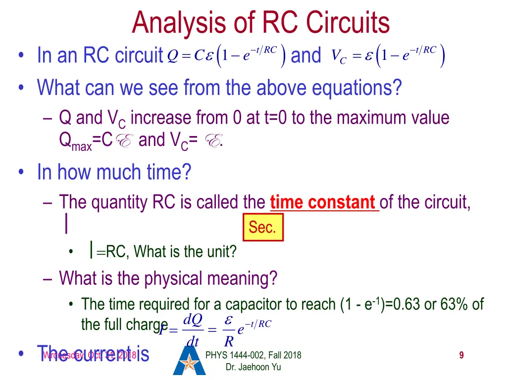 analysis of rc circuits 1 q c e