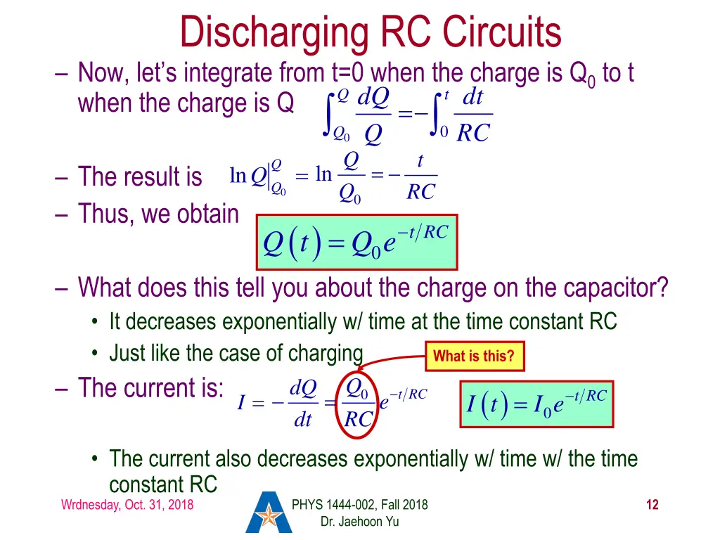 discharging rc circuits