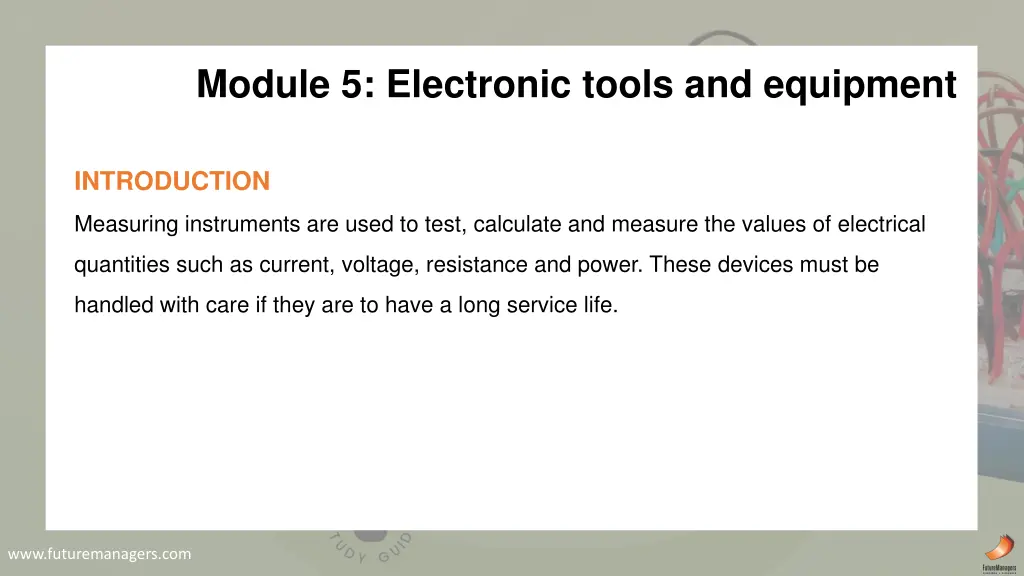 module 5 electronic tools and equipment