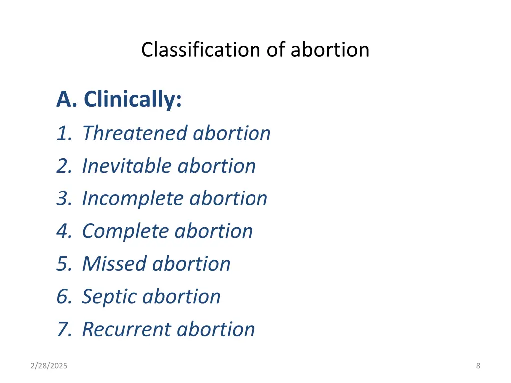 classification of abortion