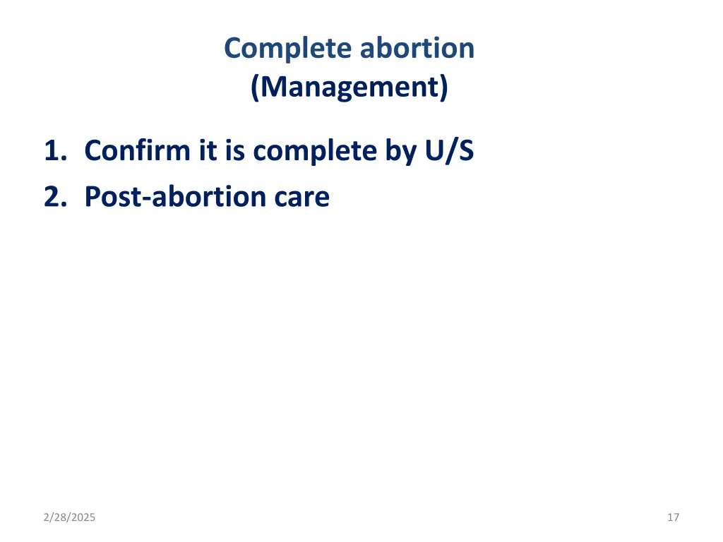 complete abortion management