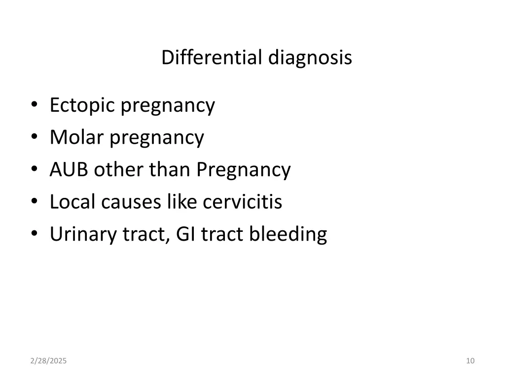 differential diagnosis