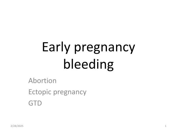 early pregnancy bleeding