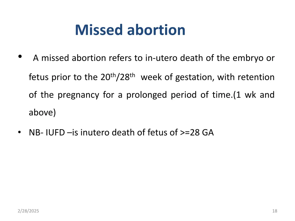 missed abortion