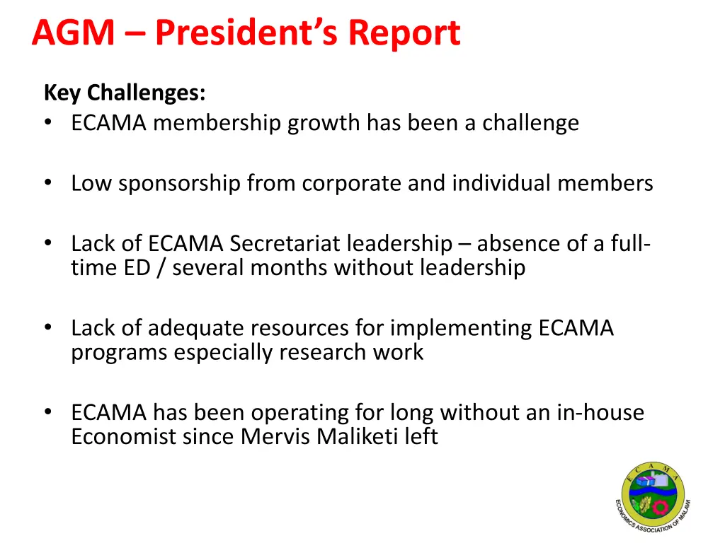 agm president s report 1