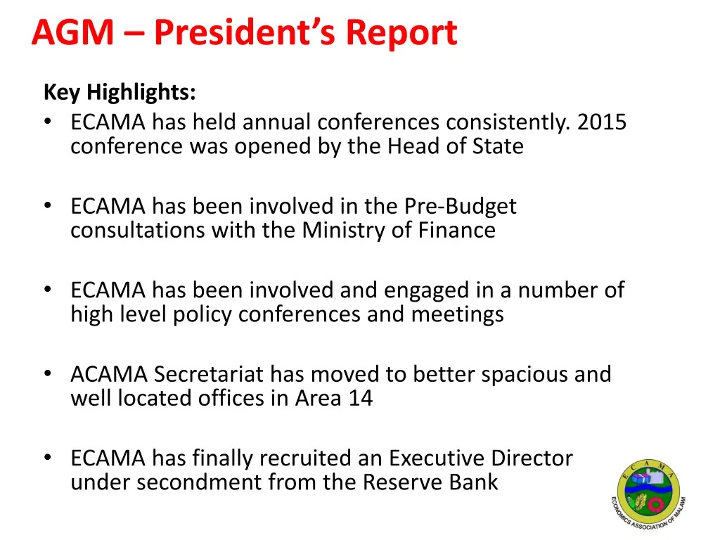 agm president s report